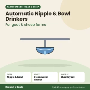 Automatic Nipple & Bowl Drinkers for goat and sheep farms
