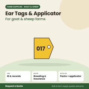 Ear Tags & Applicator for goat and sheep farms